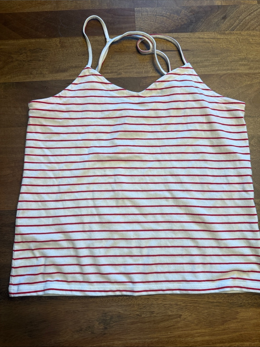 Universal Thread White Tank with Red Stripes